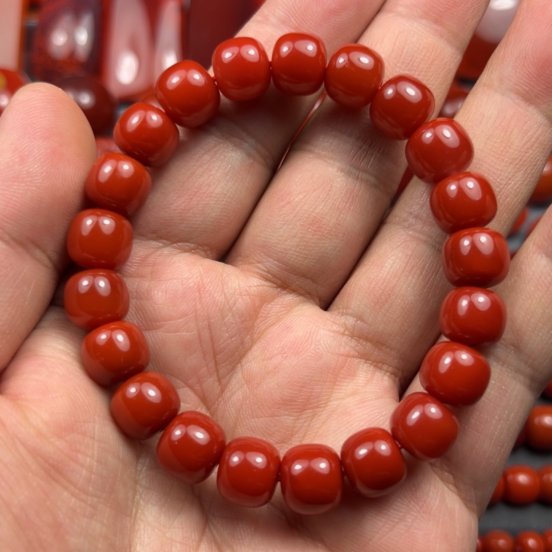 南红玛瑙未镶嵌珠宝奇石尺寸10/9正锦红