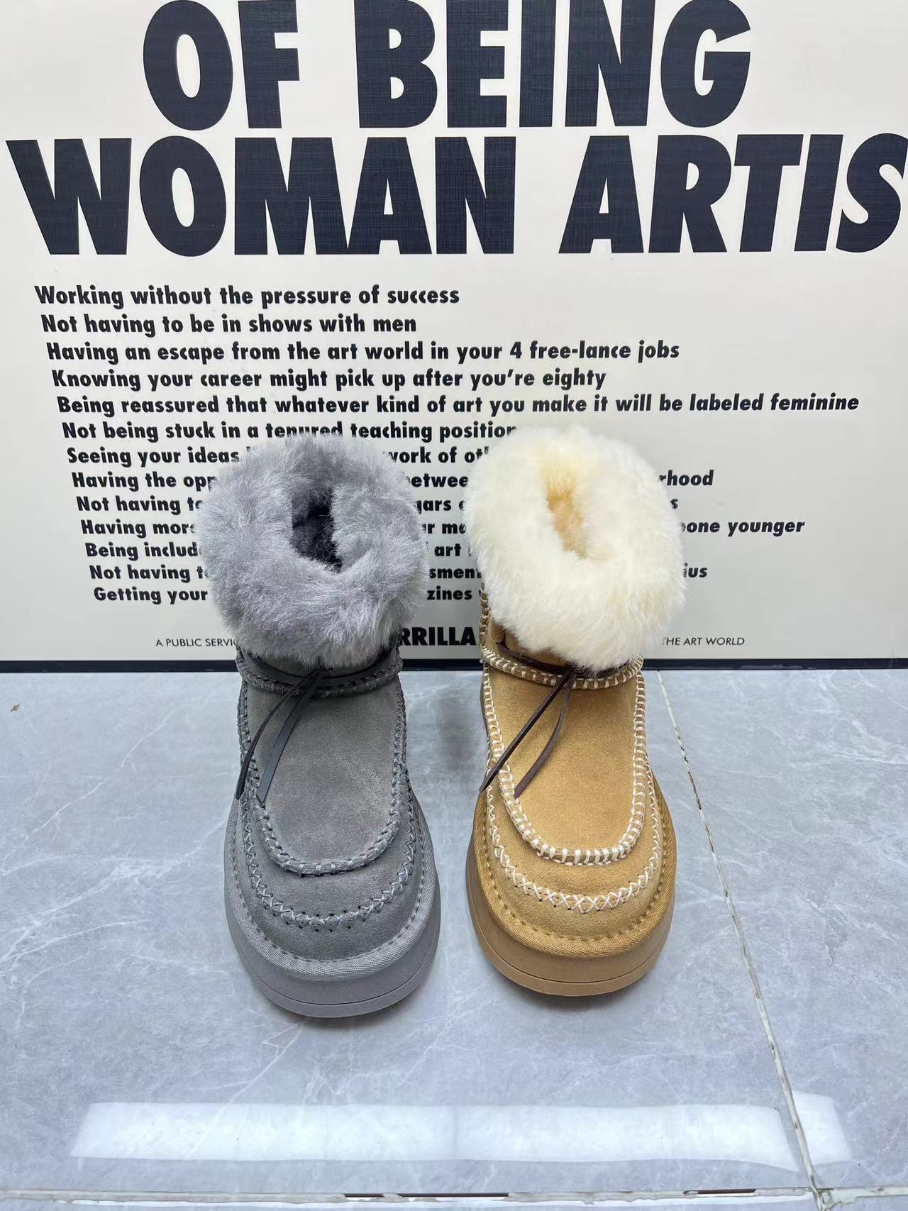 冬季牛皮羊毛女款雪地靴时尚加绒保暖鞋短靴加厚百搭6888