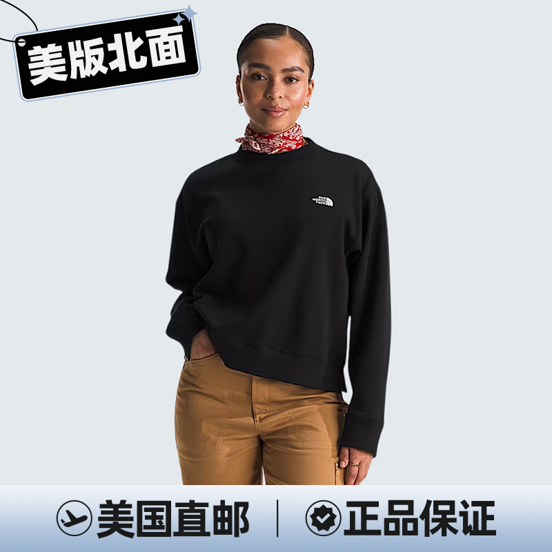 THE NORTH FACE/北面女款EVOHDCROP BLK圆领棉加绒卫衣8F3Y-JK3