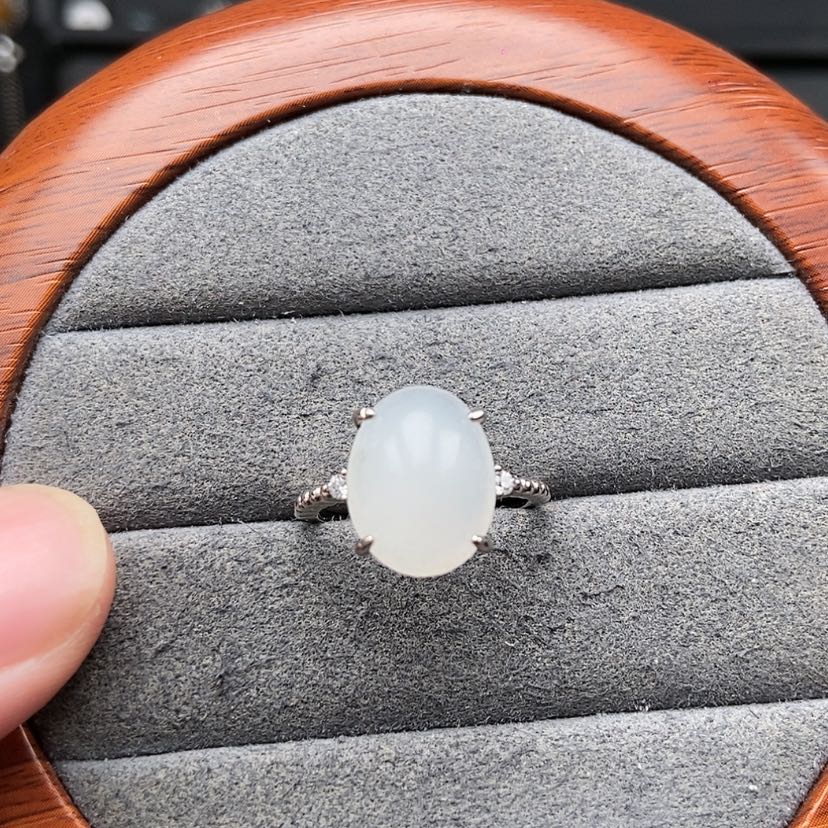 【闪购商品】翡翠戒指银S925镶嵌兮兮