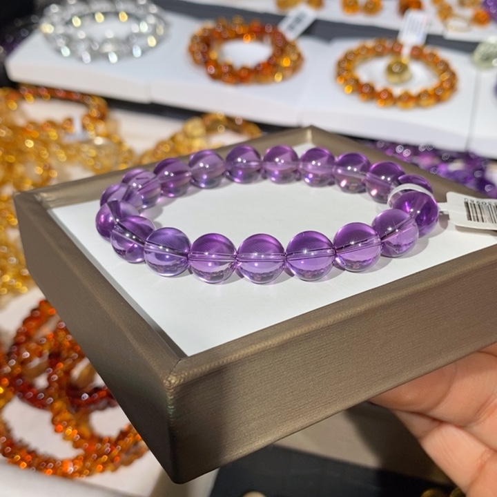 未镶嵌水晶手链10+巴西浓紫手链