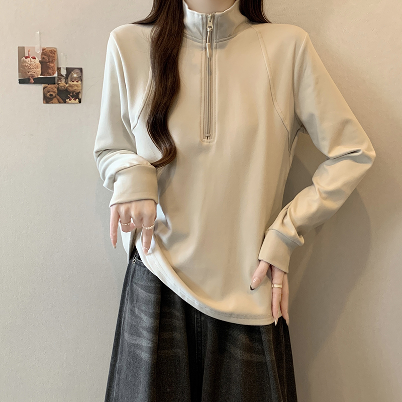 2025秋季立领显瘦纯色网红常规女装长袖常规款36395