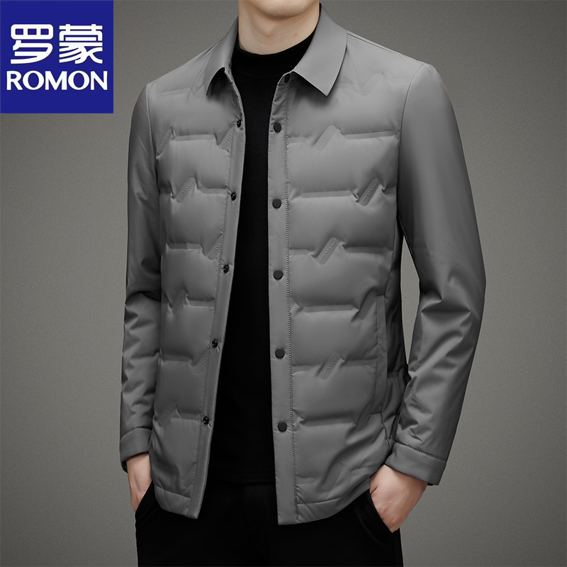 Romon/罗蒙轻薄短款羽绒服男加厚保暖休闲夹克男士秋冬季新款外套