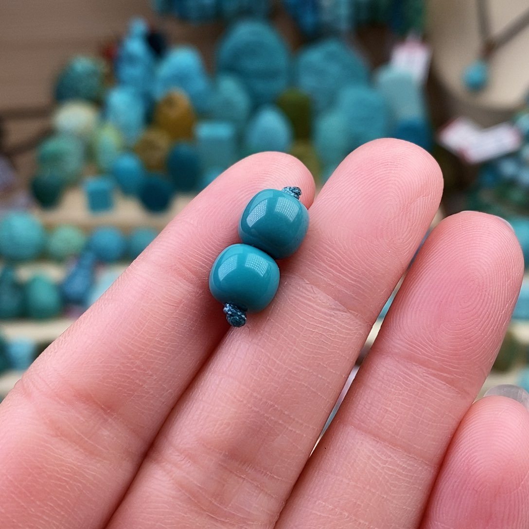 绿松石珠宝奇石未镶嵌7.5mm