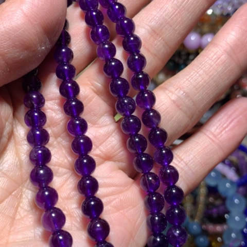 紫晶佛珠未镶嵌大***6mm佛珠258