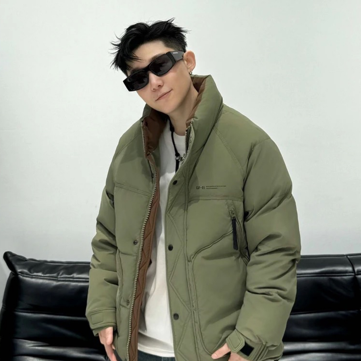 1603男士冬季时尚百搭立领加厚保暖防风羽服外套