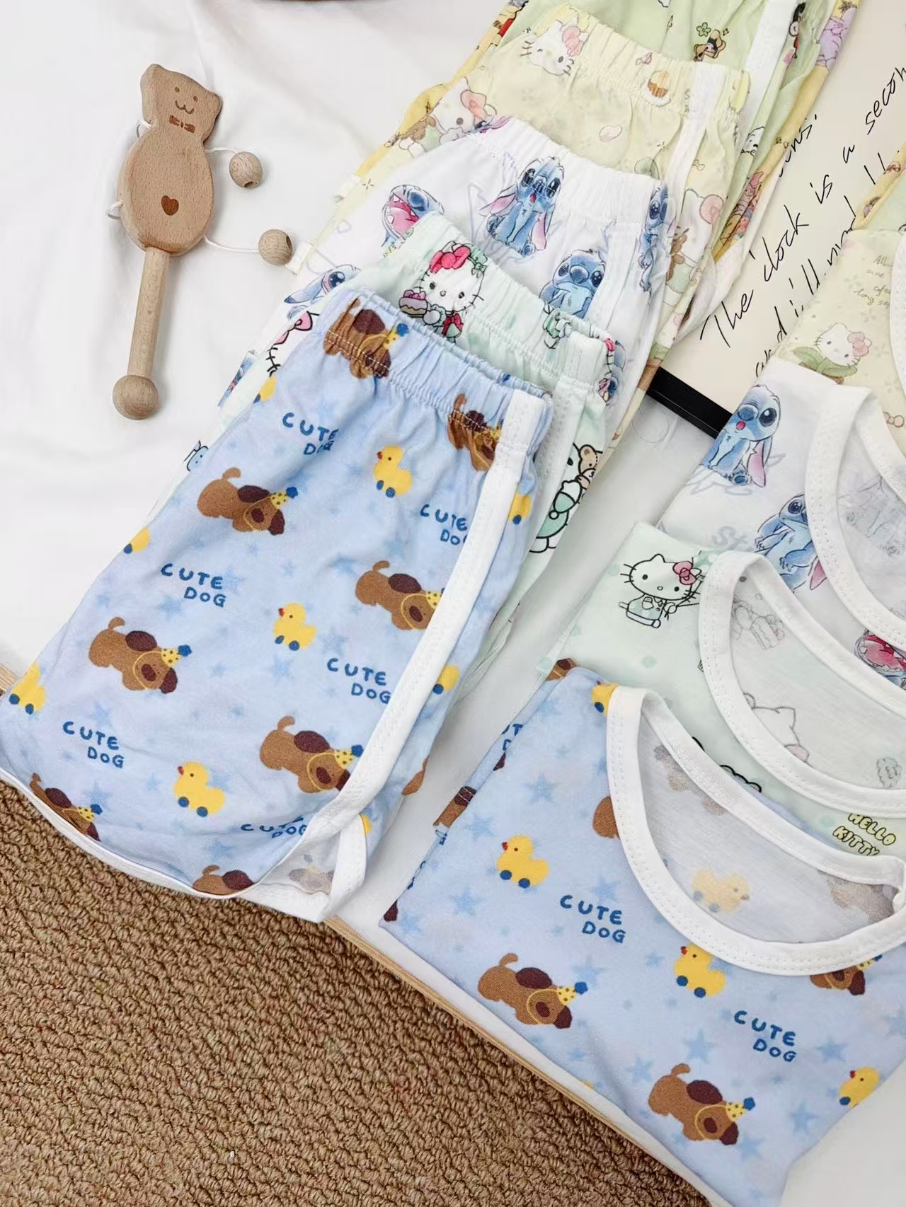 卡通满印短袖套装