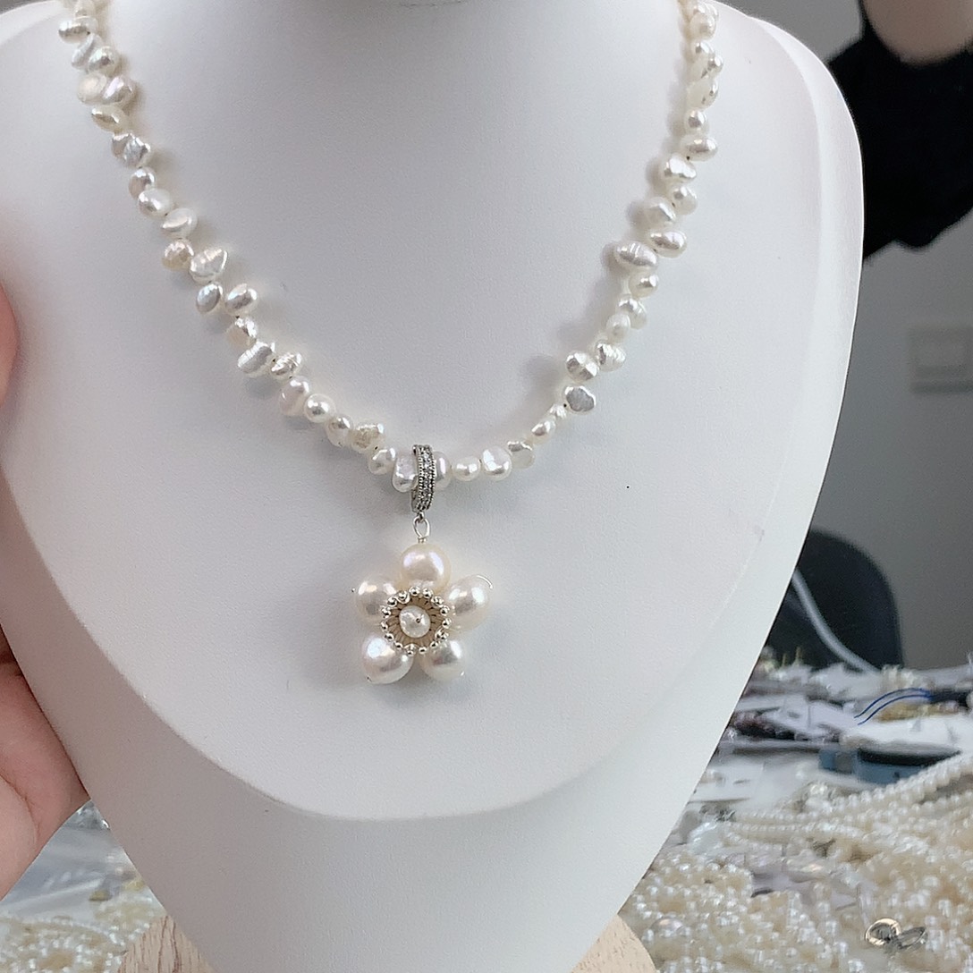 银S925镶嵌耳饰淡水珍珠tao