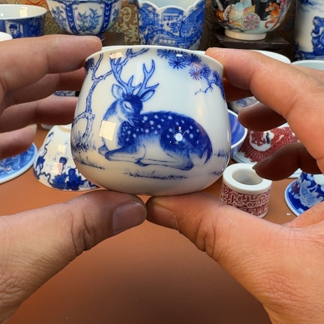 杯子陶景德镇全手工手绘陶瓷
