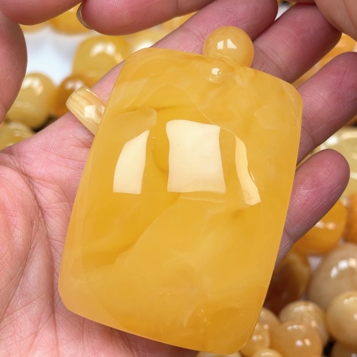 未镶嵌蜜蜡裸石蜜蜡平安无事牌