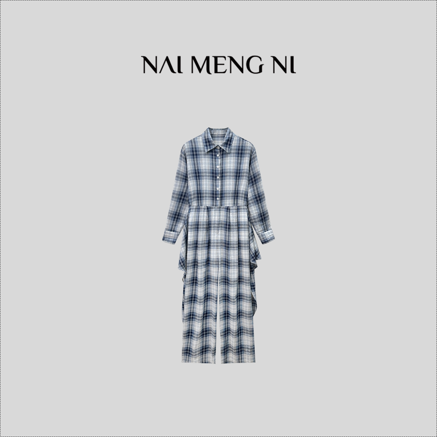 【娜美】NMN王火火&设计师款小众设计格纹长袖连体裤 26N52999