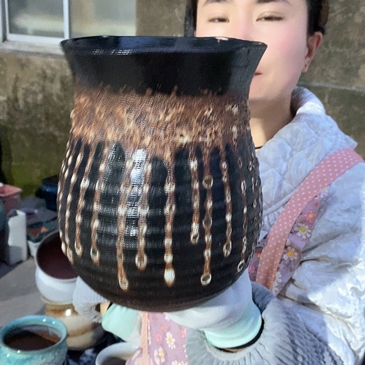 紫砂花盆瑕疵口15高20