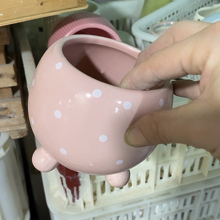 陶瓷花盆有孔 瑕疵介意勿拍 