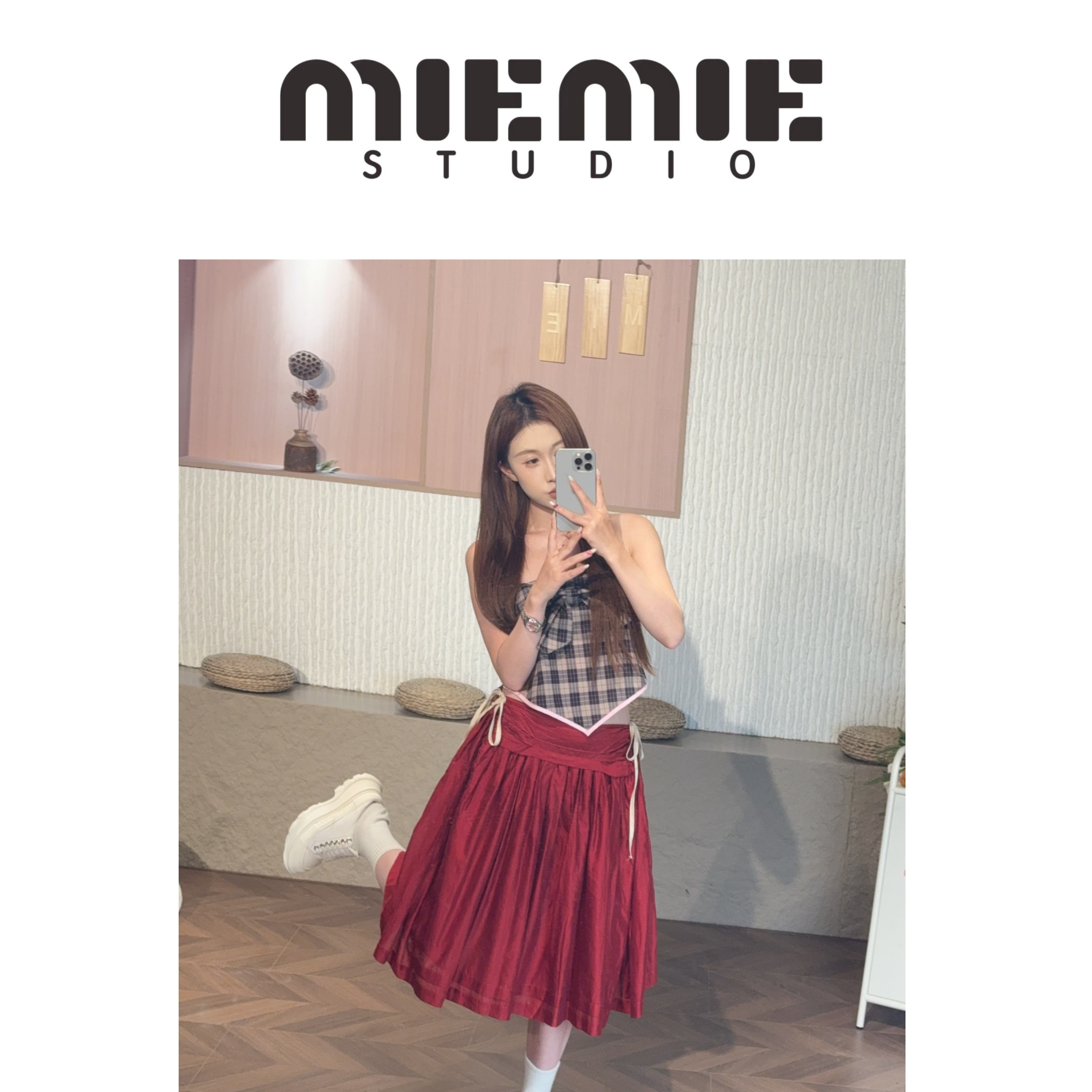 【红纱裙】人海中的标志半身裙