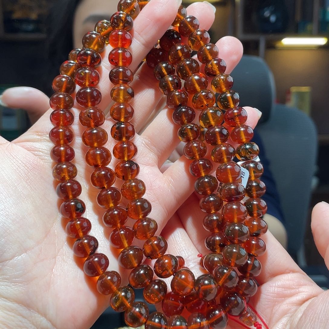 未镶嵌琥珀手链10m血