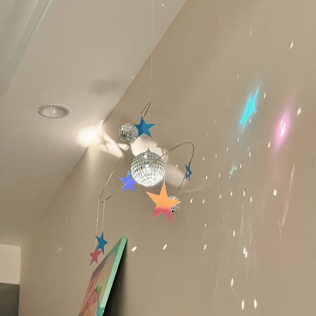 阳光捕手迪斯科星球平衡吊饰星星夜空反光挂饰手工DIY材料包