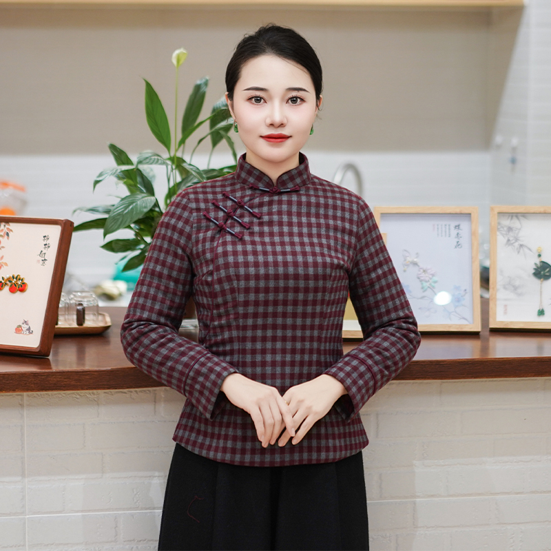 筠雅中国风女装棉衣冬季新款加厚旗袍小棉袄显瘦夹棉保暖女26J009