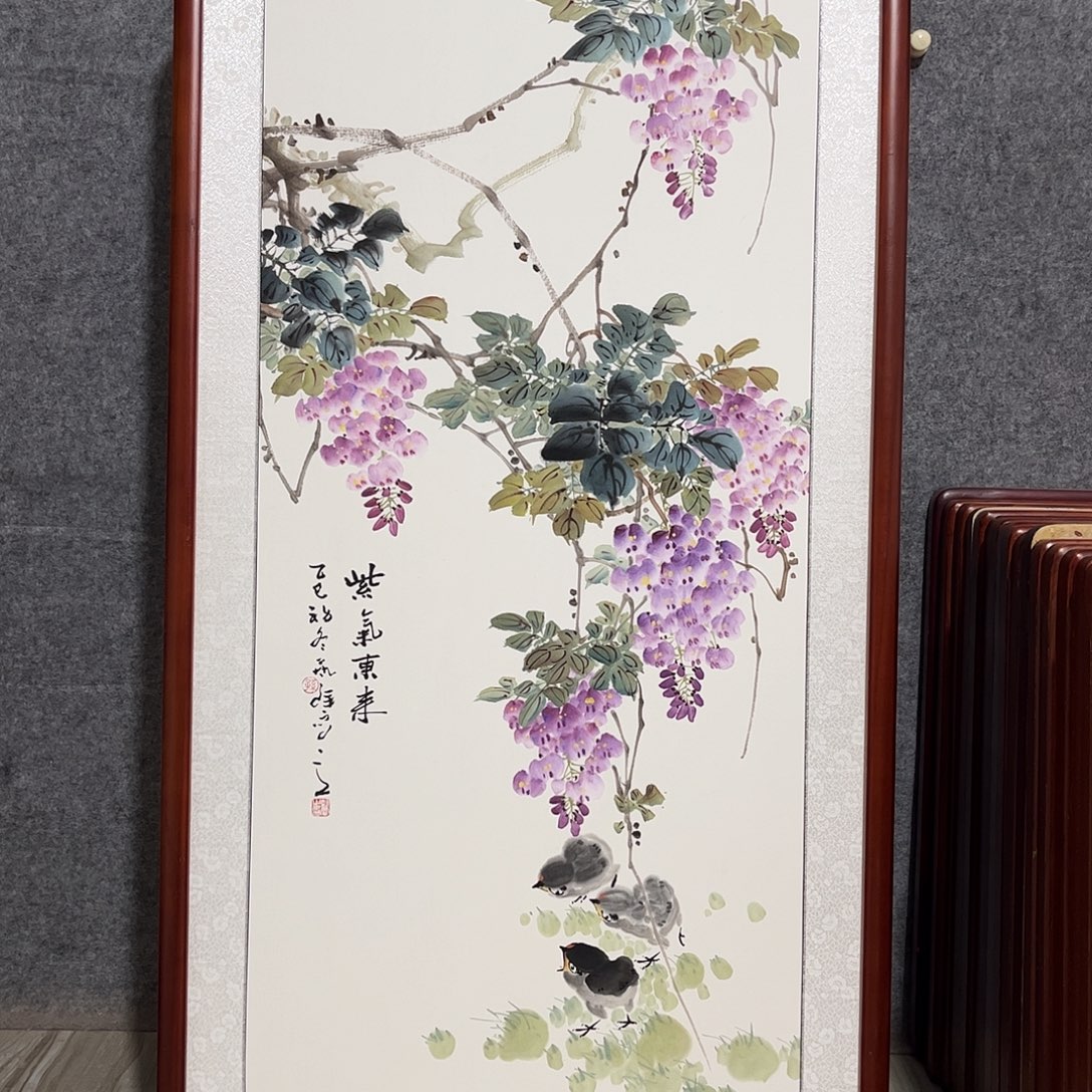 国画书画作品带框63×123