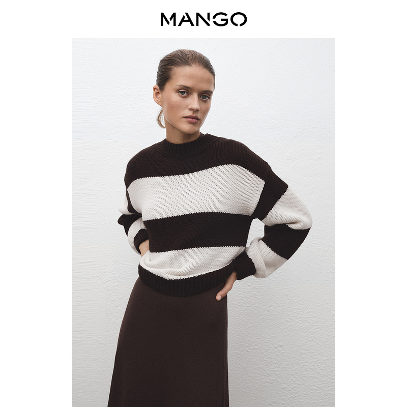 年终折扣MANGO女装毛针织衫2025冬装新款直筒宽松休闲宽套头毛衣