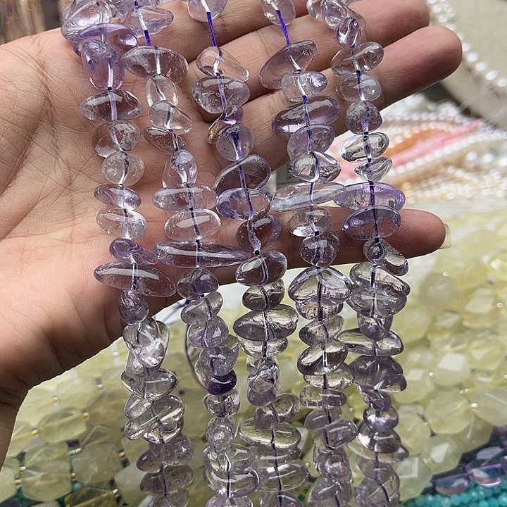 玛瑙/玉髓未镶嵌珠宝半成品一条薰衣草紫晶