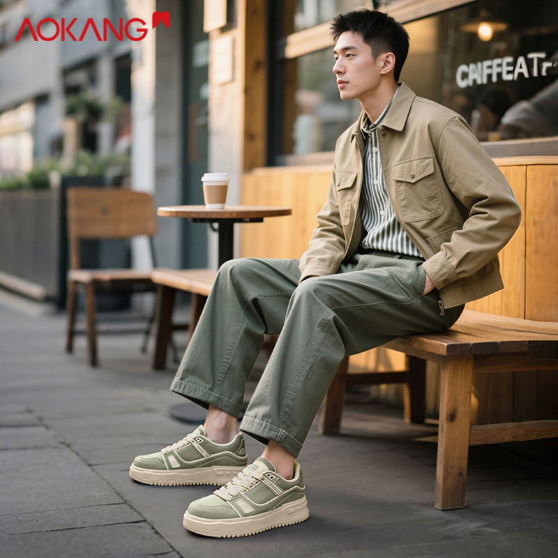 Aokang/奥康2025秋季男士运动增高男鞋户外百搭时尚潮流休闲板鞋