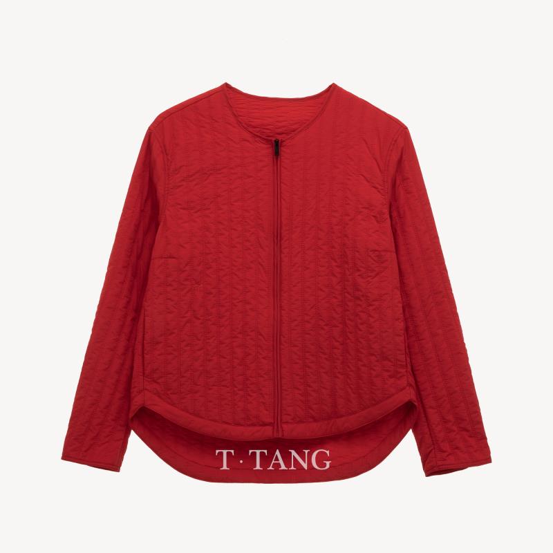 FL纯色百搭修身保暖圆领冬季拉链纯色短款棉服外套【2330】55