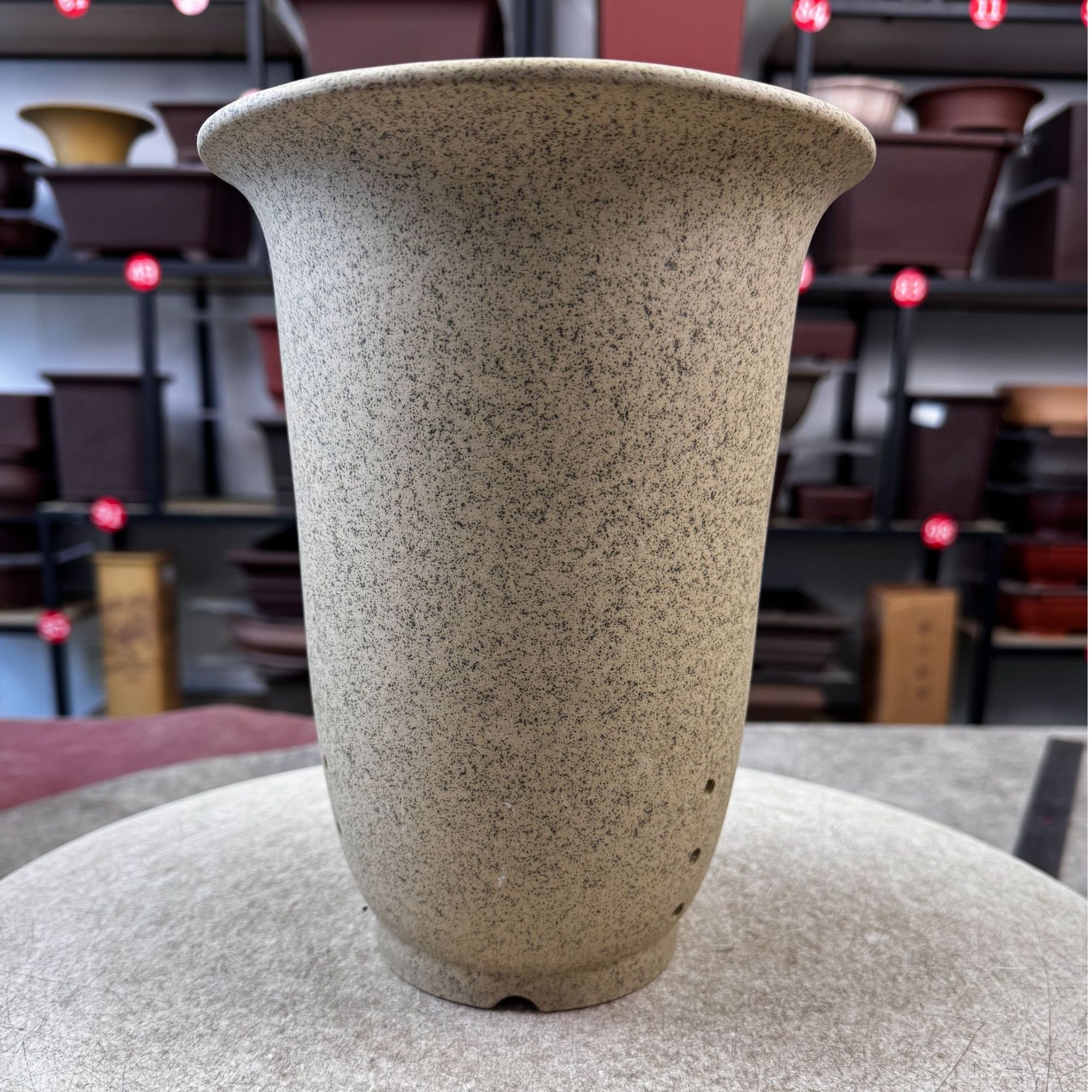 小精品雪花泥金钟型兰花盆