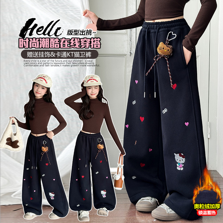 裤子休闲冬季卡通动漫女童中大童