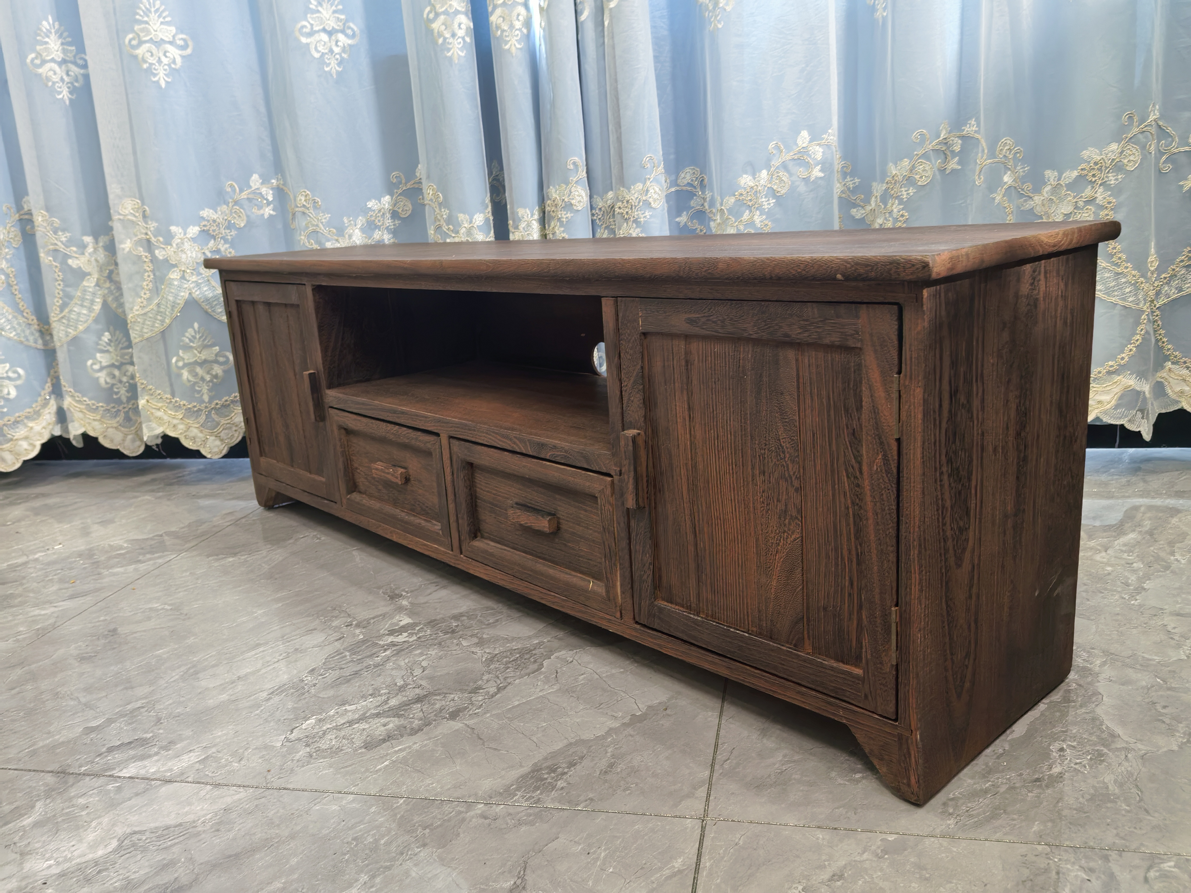 田园复古电视柜收纳电视柜子客厅柜小户型电视柜120*30*40