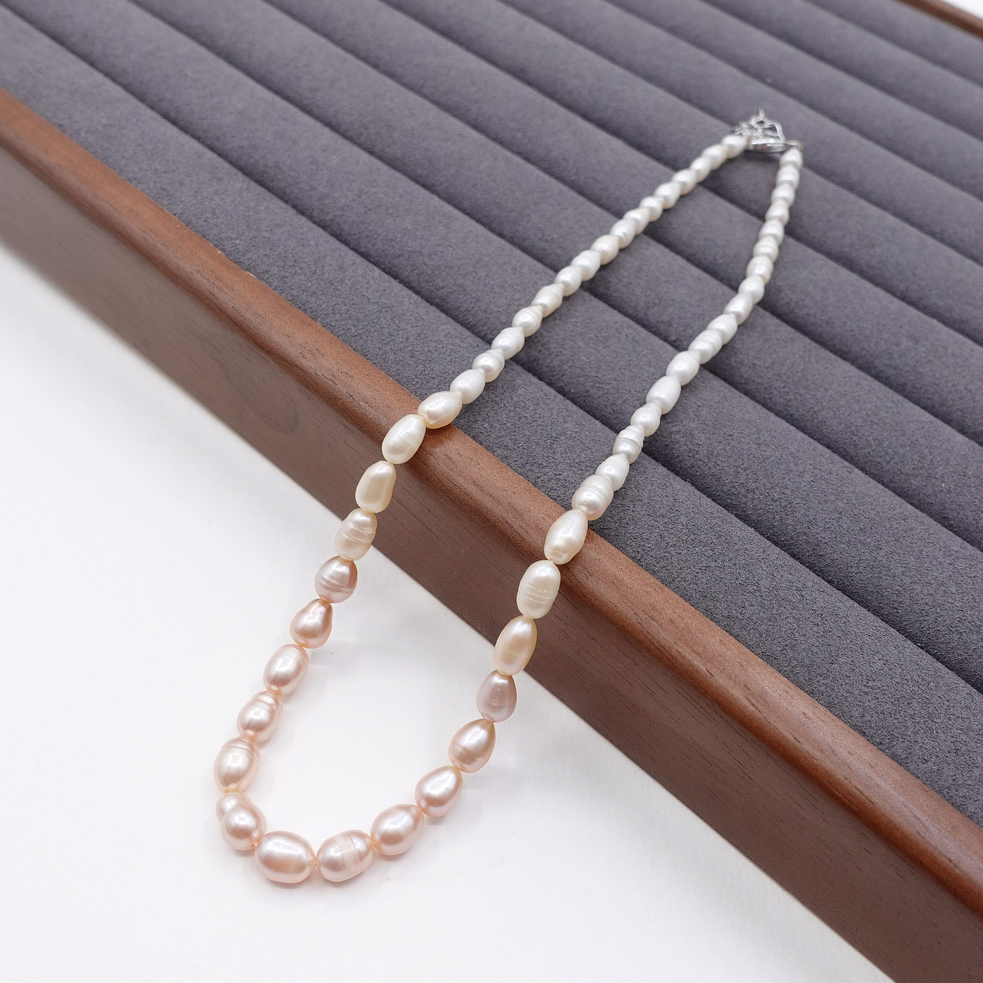 合金项链 淡水渐变美人泪珠珠项饰天然不规则多样性发货