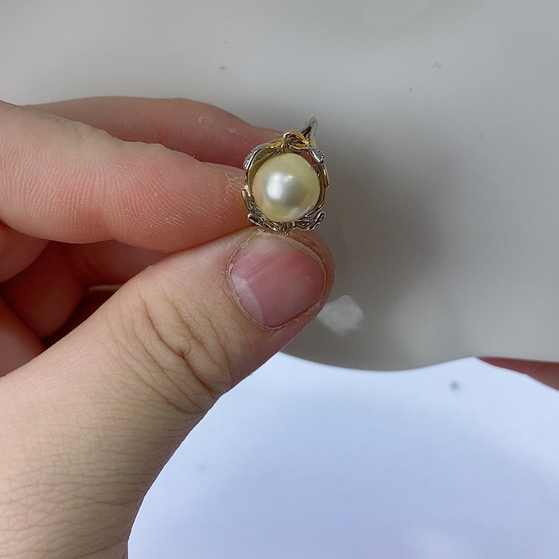 海水珍珠戒指银S925镶嵌