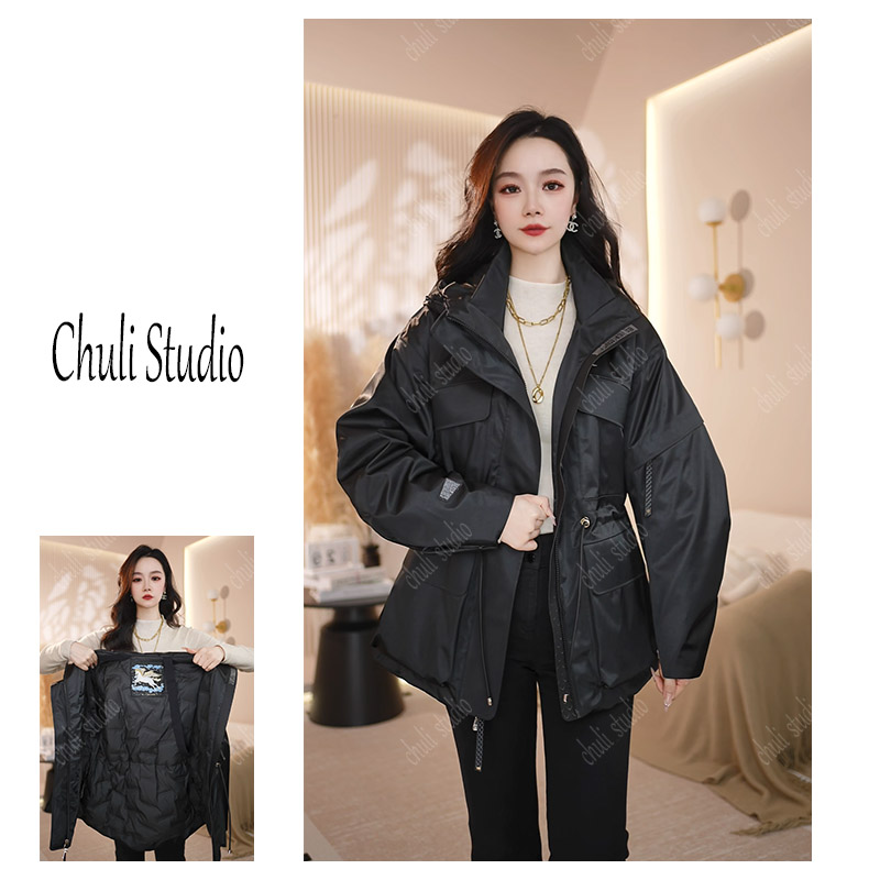 【ChuLi】洋气风衣羽绒服中长款修身显瘦加厚2025新款冲锋衣外套