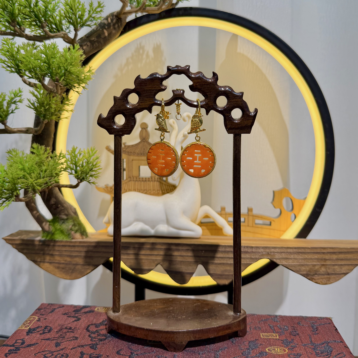 天然A货翡翠耳饰
