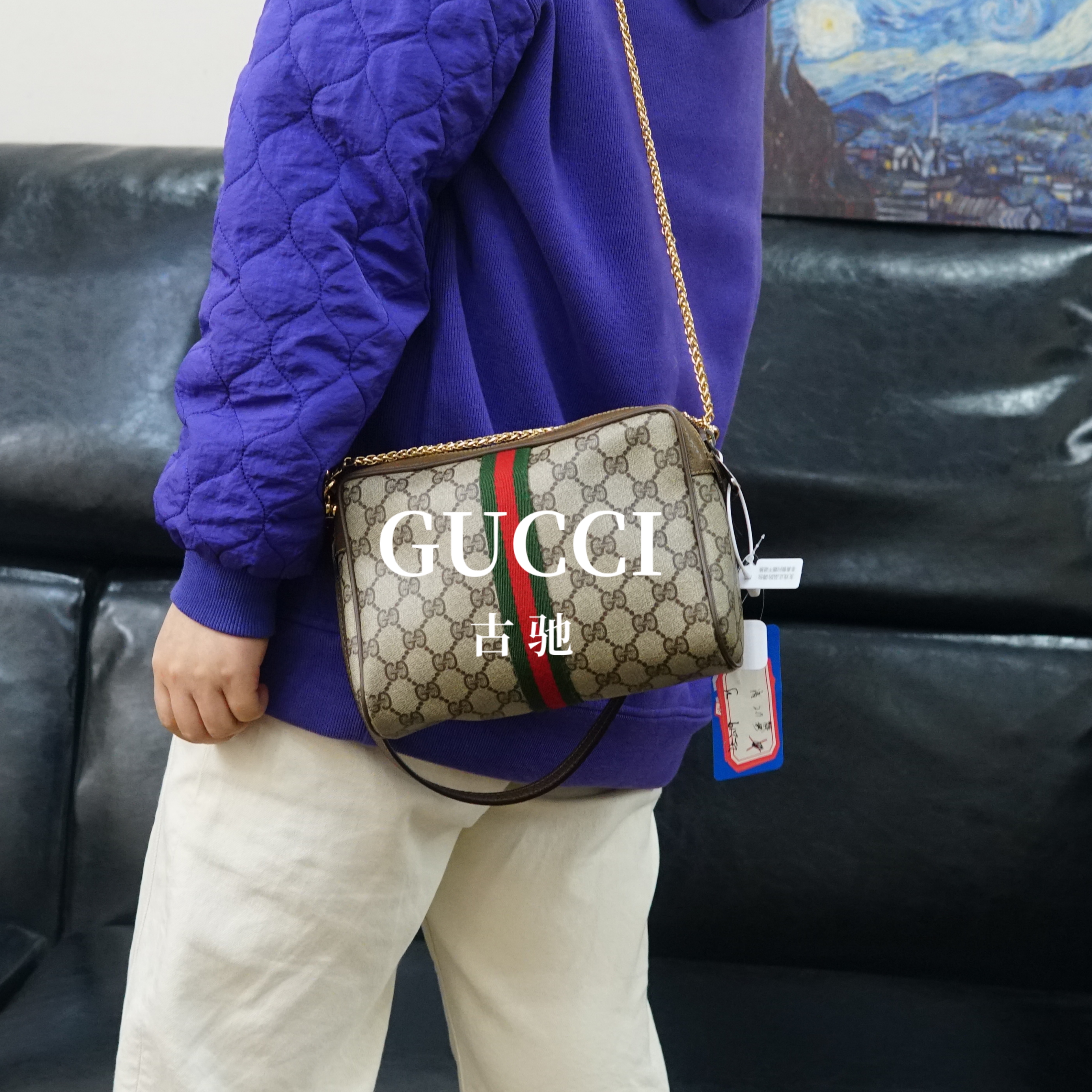 95新 GUCCI/古驰 老花链条包/JJ02714030/4030