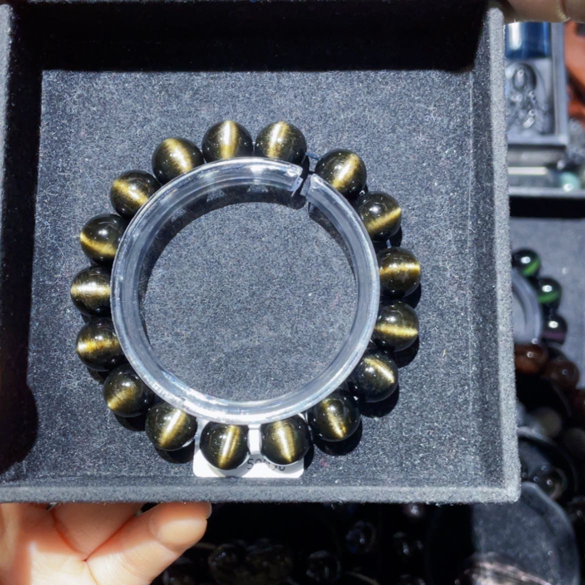 【闪购商品】黑曜岩手链未镶嵌慷****厂