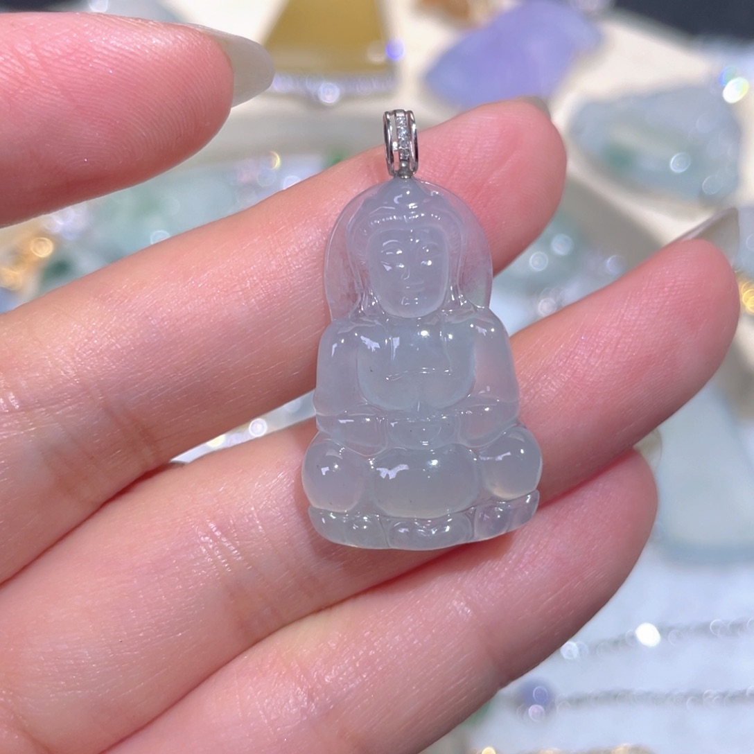 颈饰18K金镶嵌翡翠翡翠