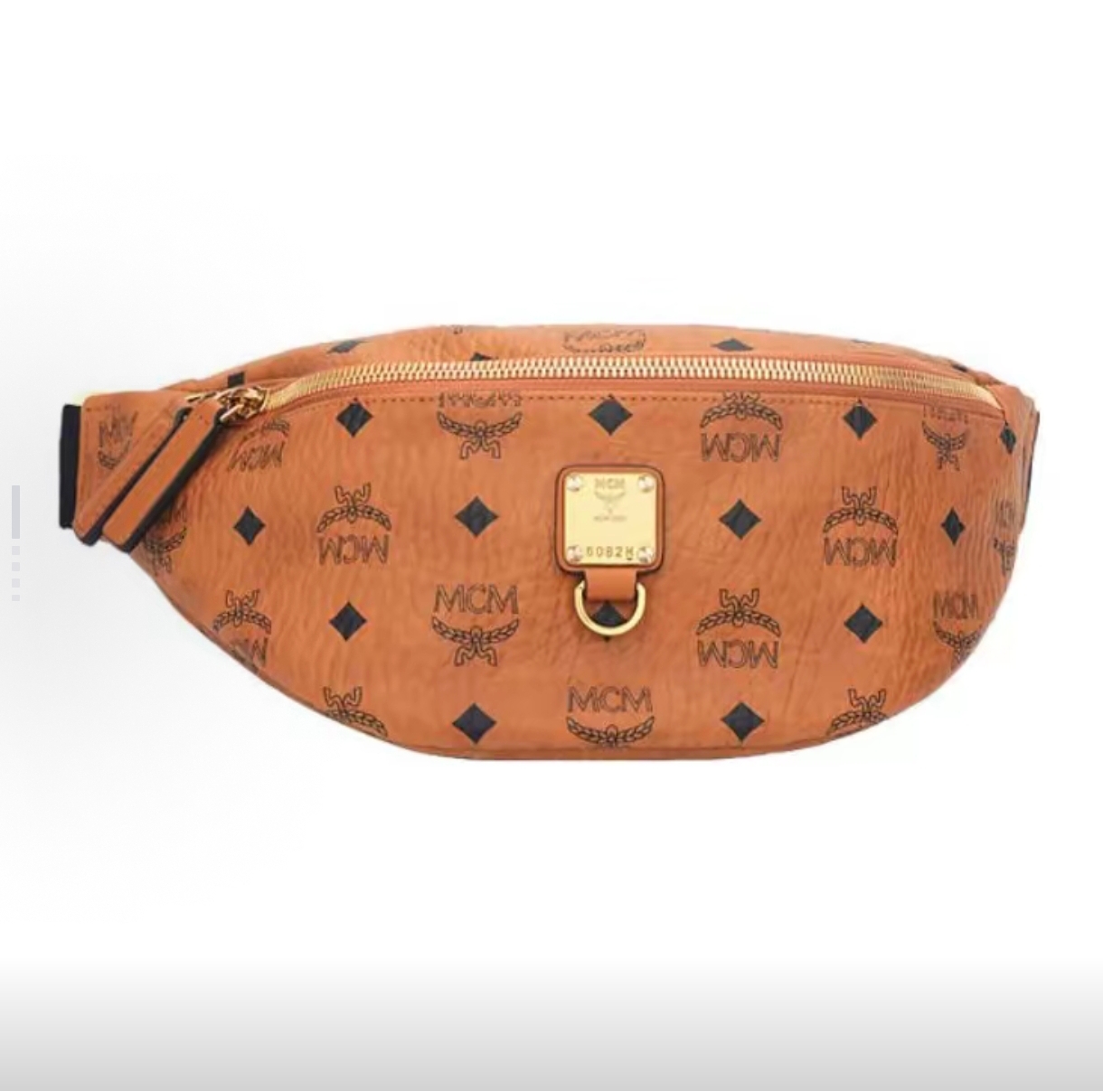 95新 MCM 老花满印胸包 中号 干邑色-G9255