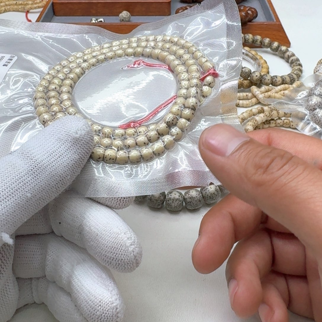 星月菩提手串27梵天瓷白石玉半壁6左右108氧化