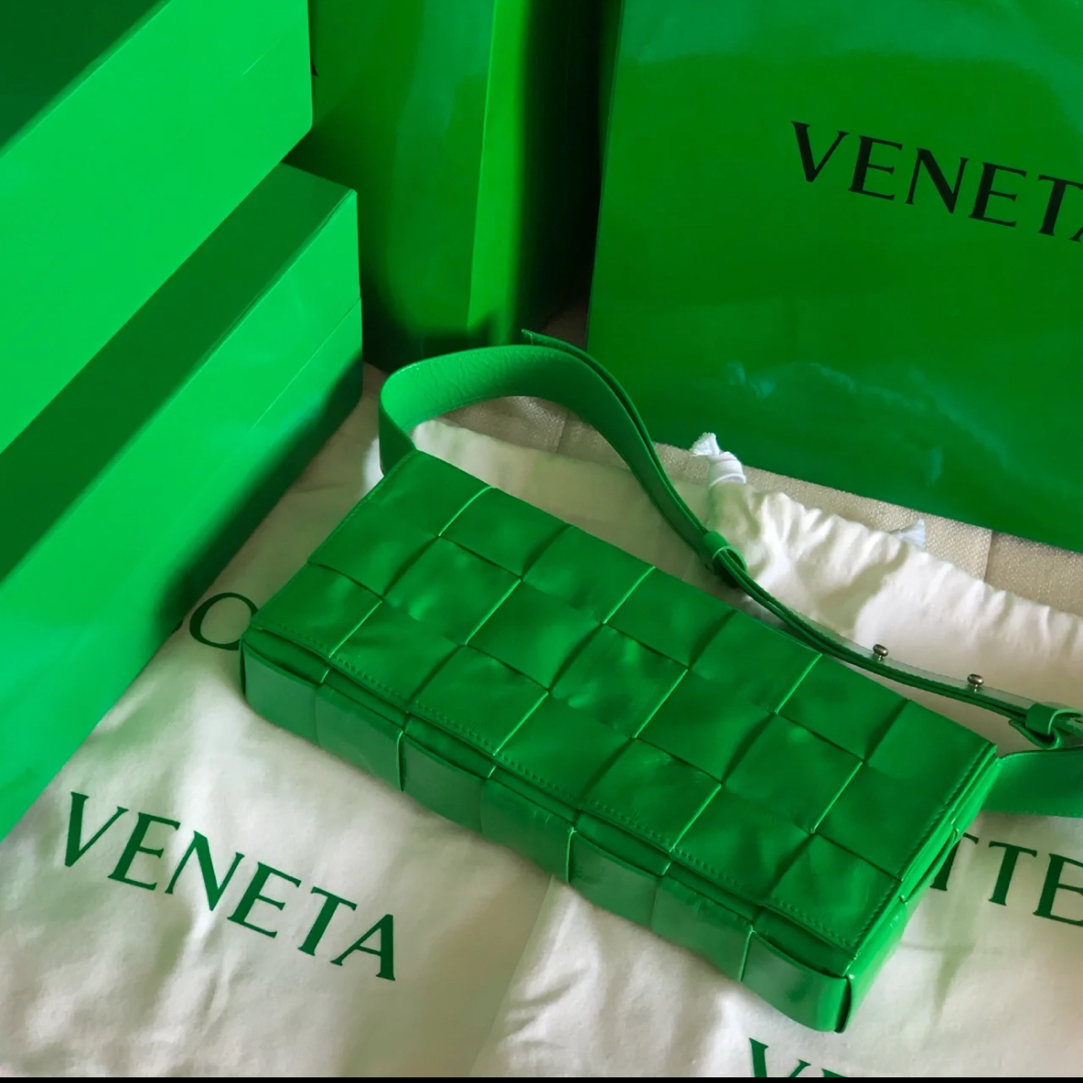 99新 BOTTEGA VENETA/葆蝶家 林纳奢品丨Cassette枕头包鹦鹉绿色