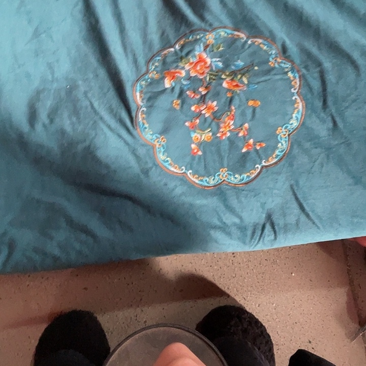 简***）艾绒蓝色绒布床垫布套微脏