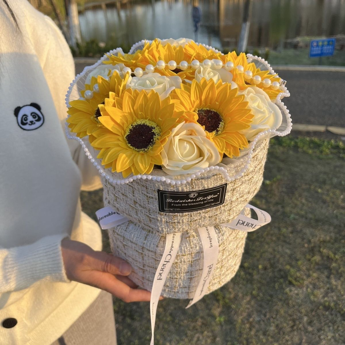 教师节礼物小香风向日葵玫瑰花束香皂永生花送老师生日祝福感恩