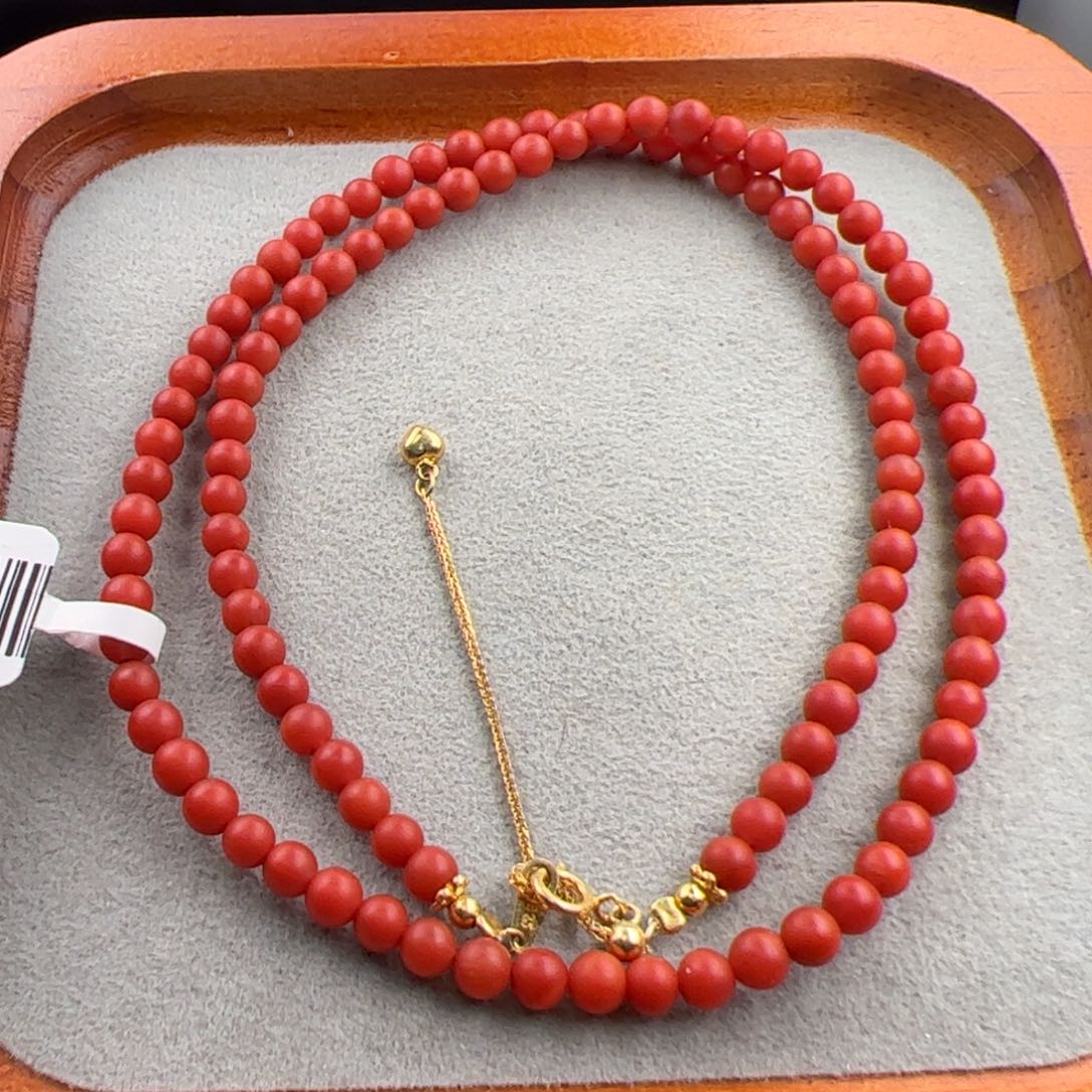 南红玛瑙（保山锦红满肉项链4+）银S925镶嵌