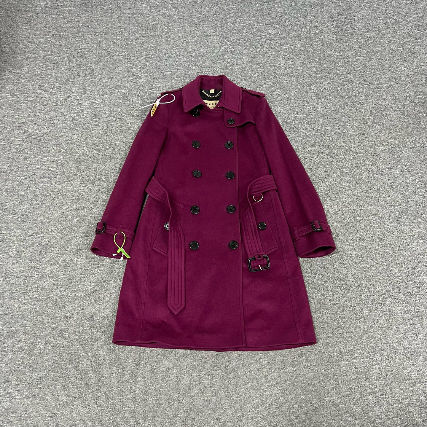 99新 AMIPARIS Burberry 紫红 大衣uk6
