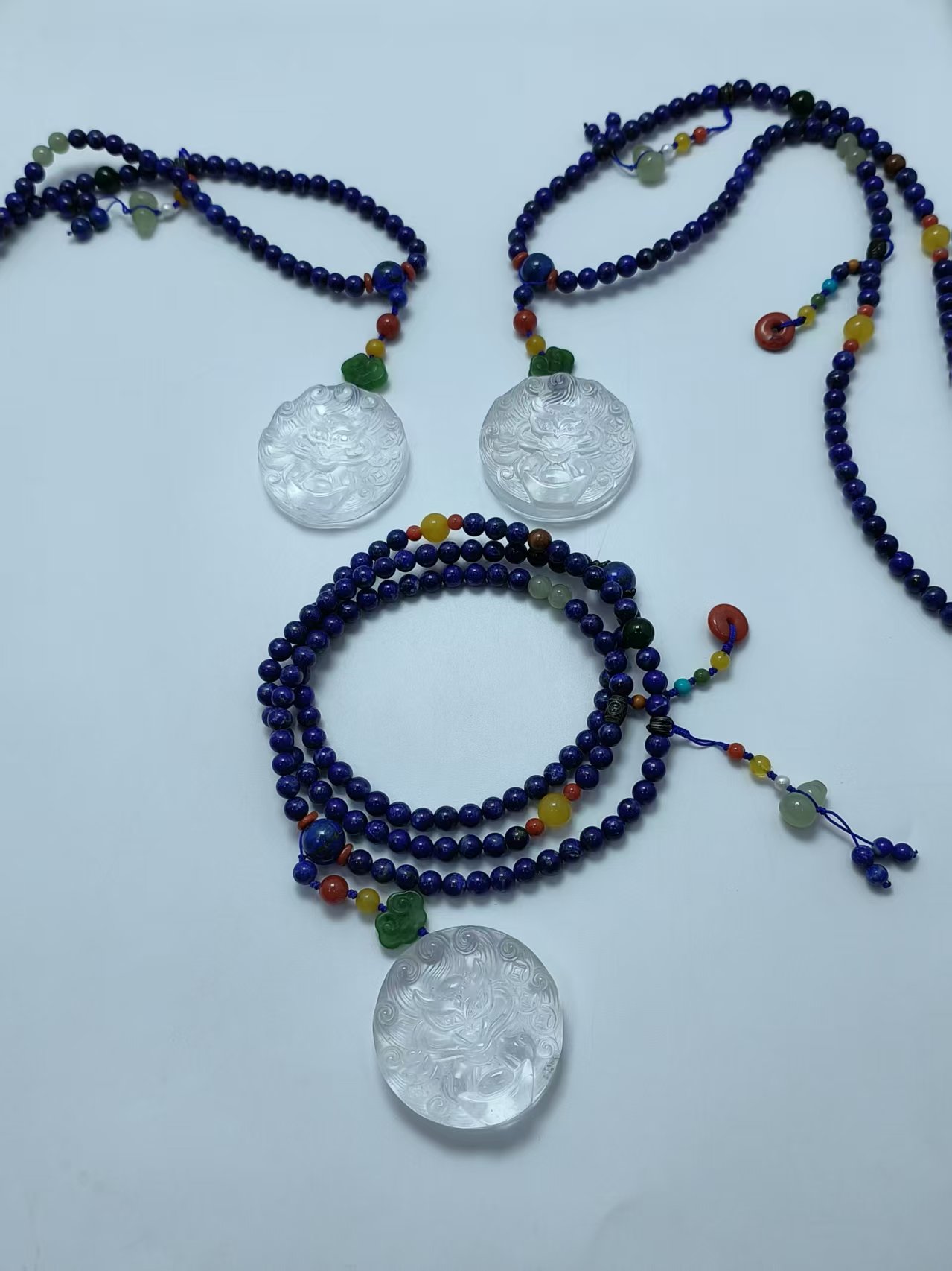 B6694 白水晶九尾狐+青金项链 多样性发货其一 气质 | 时尚 百搭 