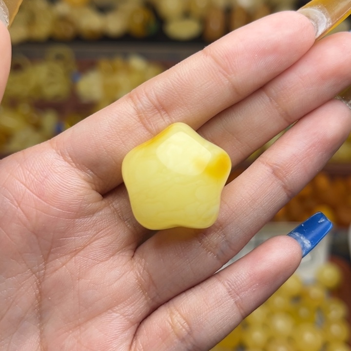 岁***月蜜蜡未镶嵌珠宝奇石天然蜜蜡星星微微瑕拍三个