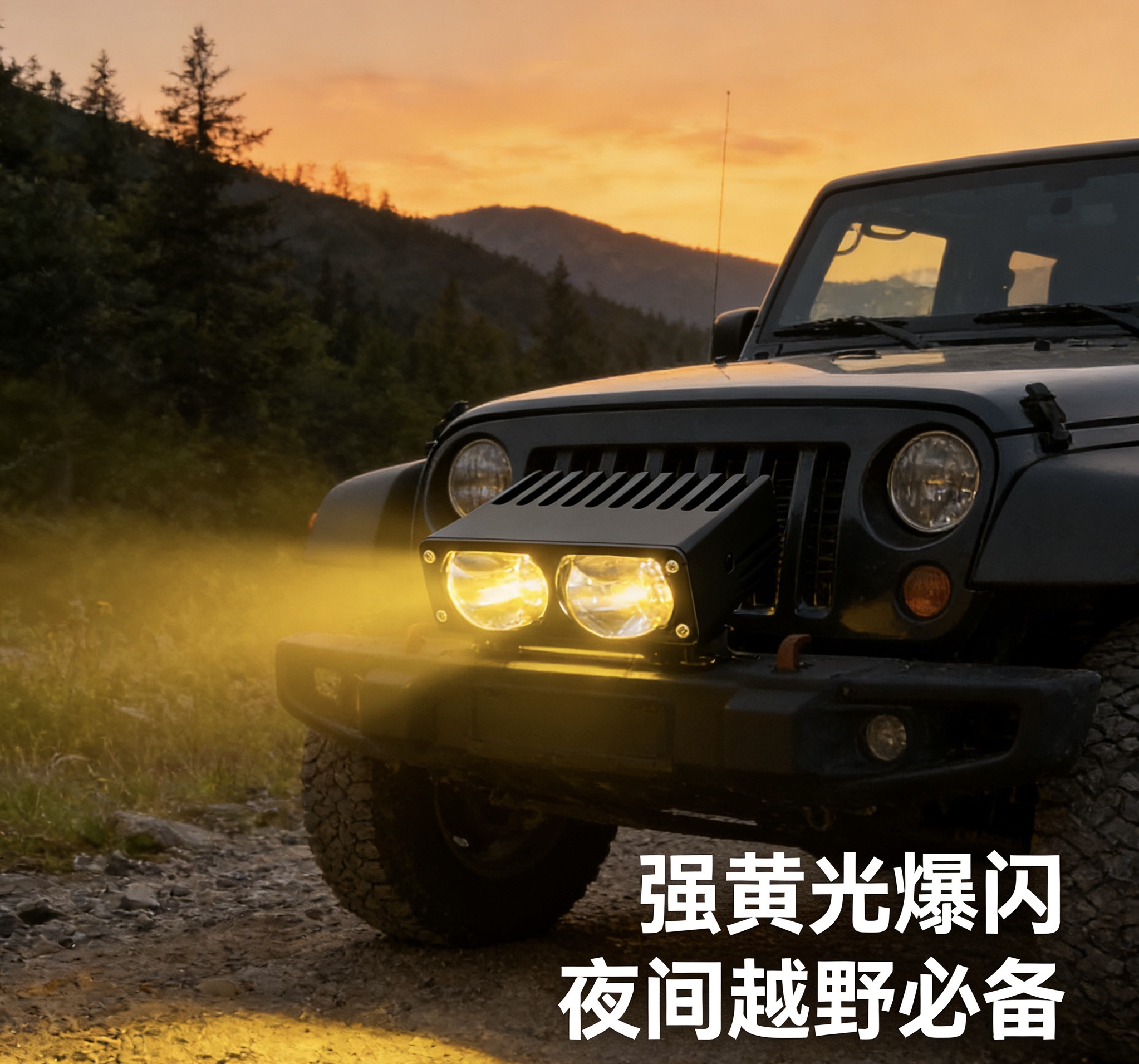 汽车中网隐藏式格栅灯强光超亮LED聚光远射激光炮射灯
