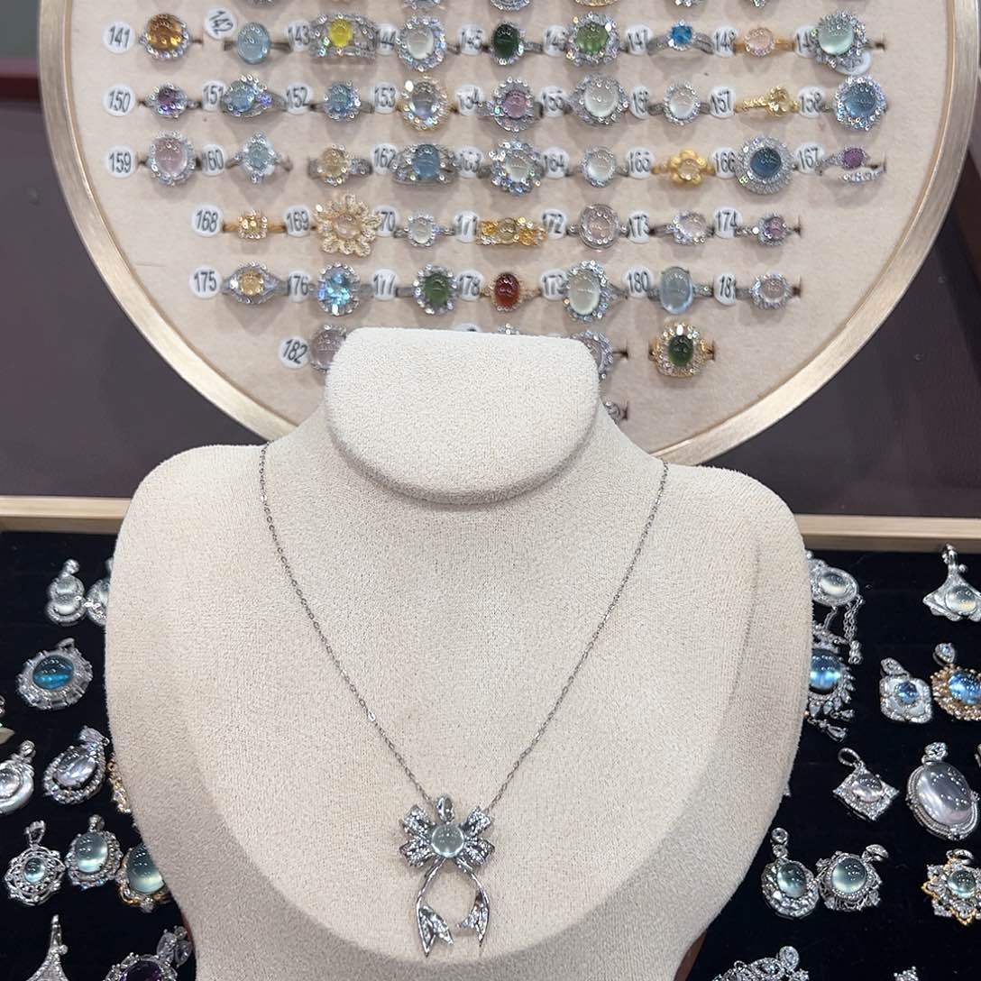 蛇纹石玉银S925镶嵌戒指蹦**主