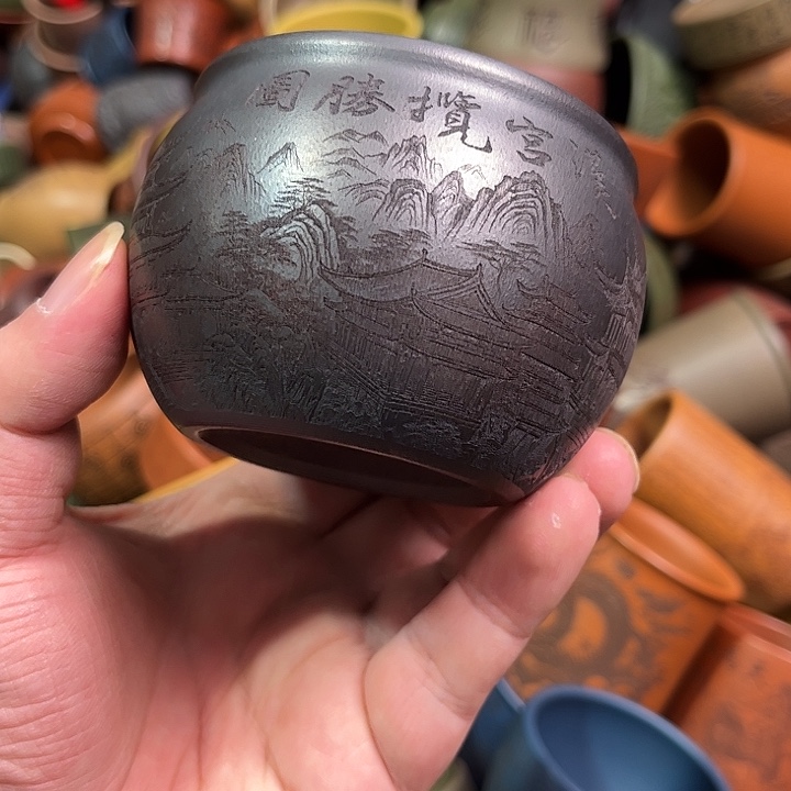 紫砂茶杯全手工紫砂主人杯