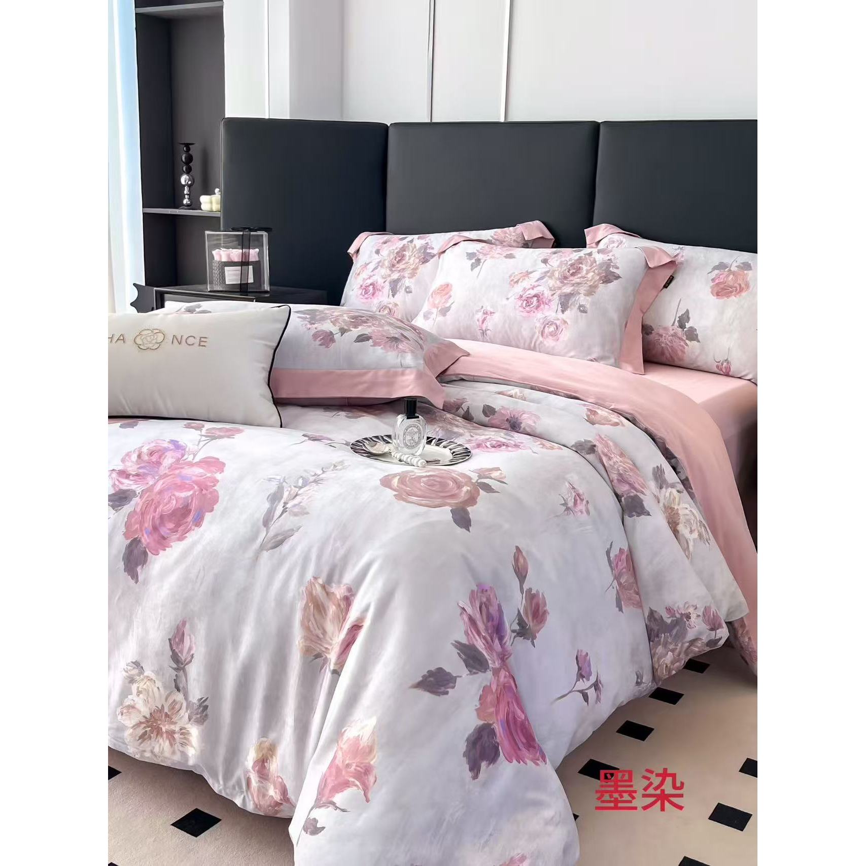 【晴美】长绒棉数码印花四件套-墨染