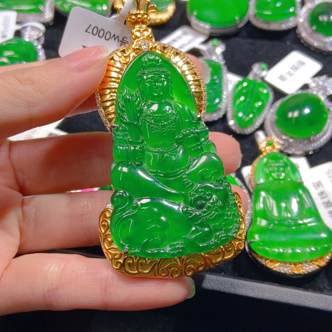 翡翠吊坠(不含链)银S925镶嵌